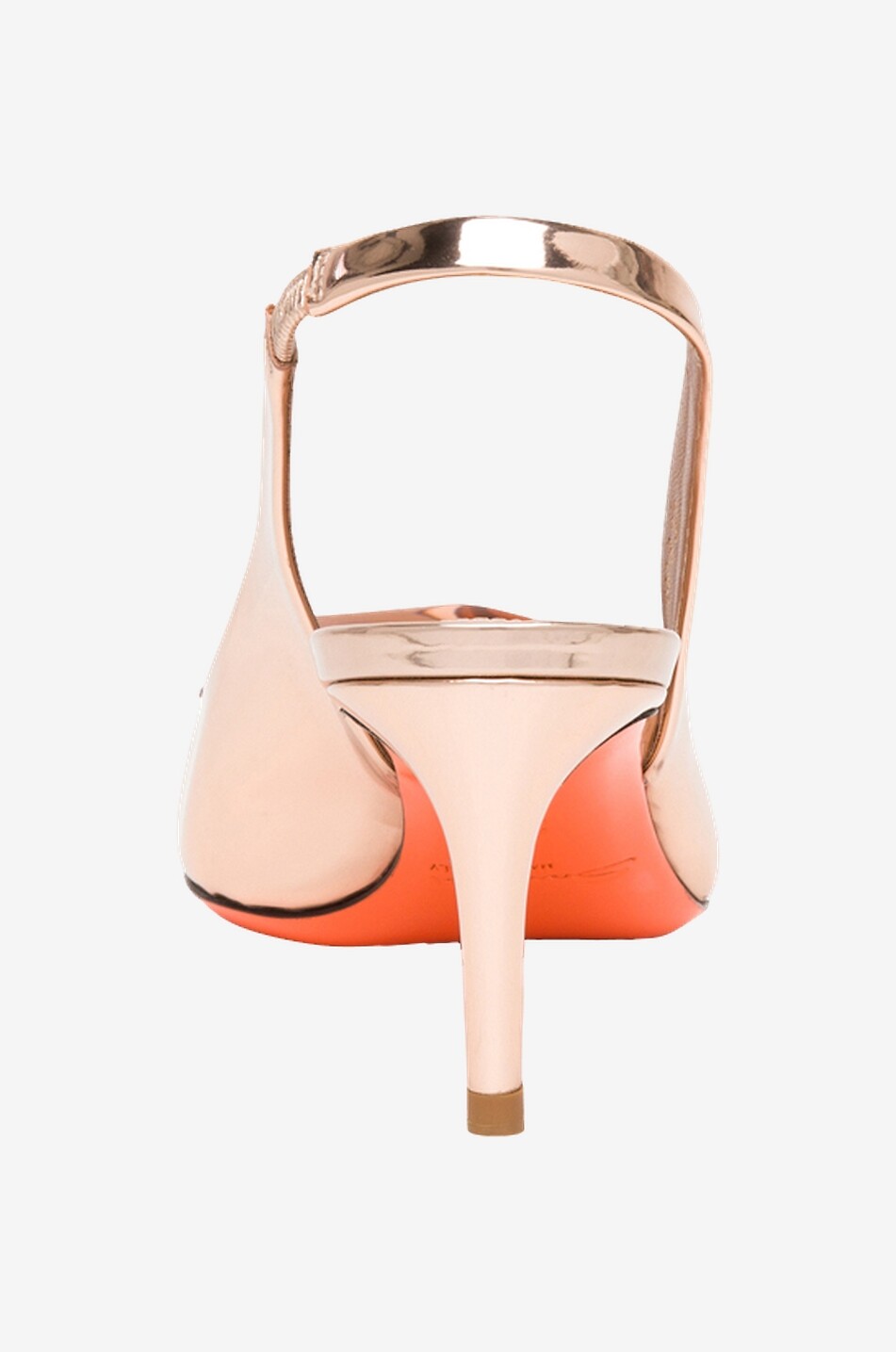 Slingback-Pumps aus Metallic-Leder