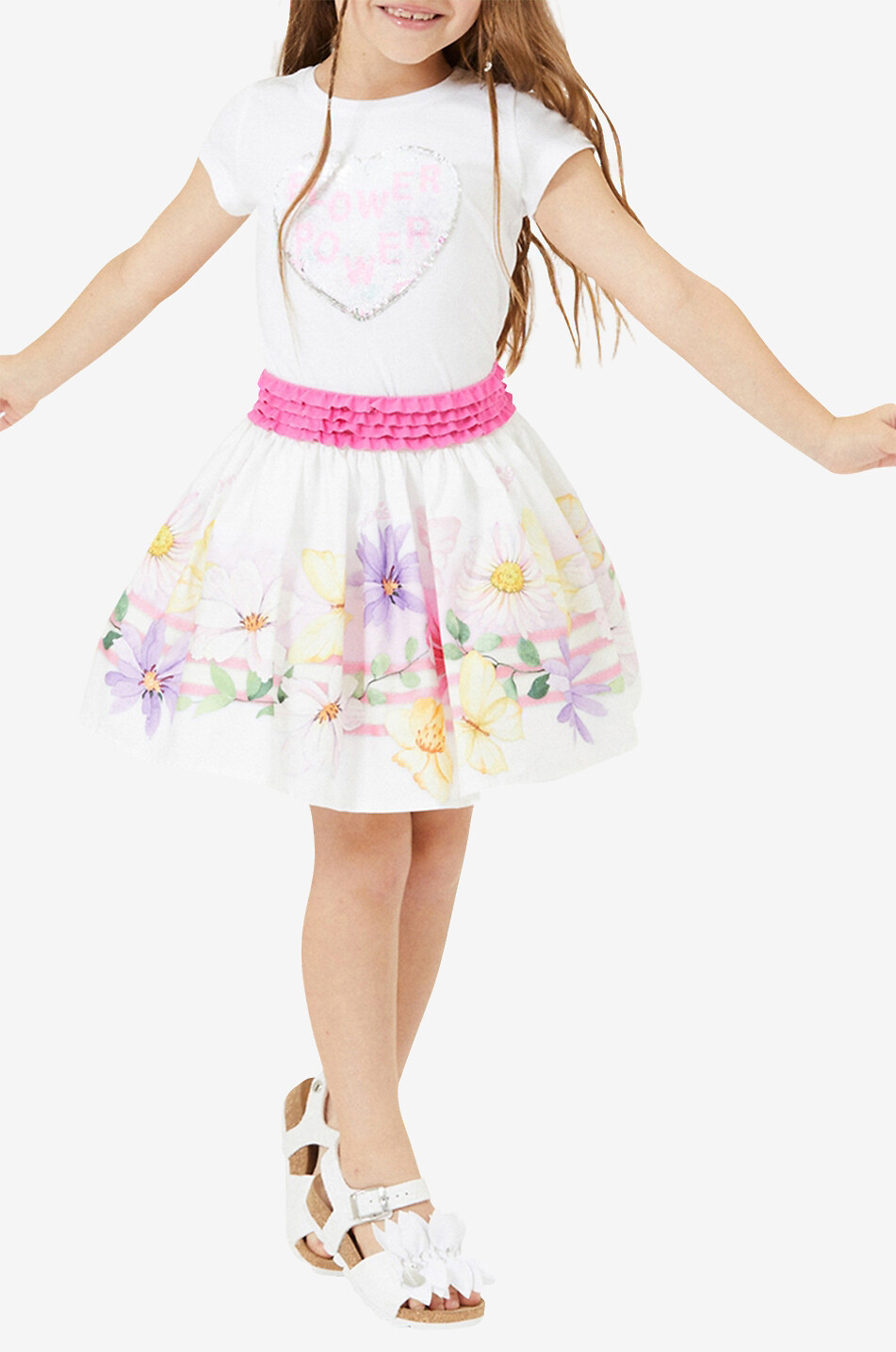 Girl's flower printed skirt