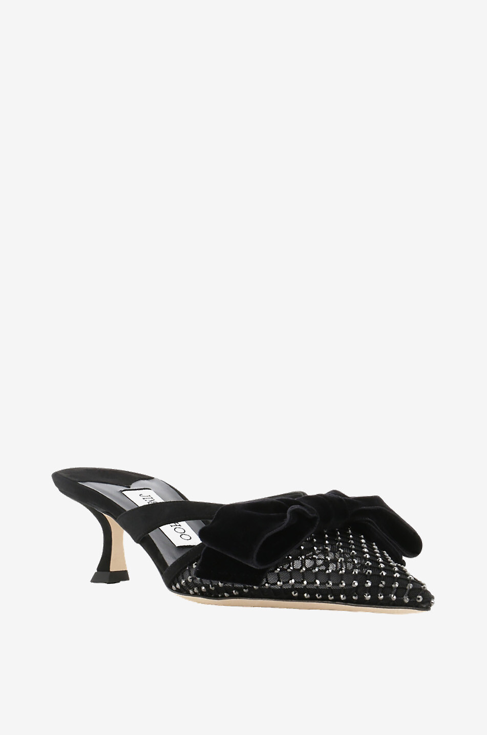 JIMMY CHOO Absatz-Pantoletten aus Kristall-Mesh Flaca 50 Damen SCHWARZ 1