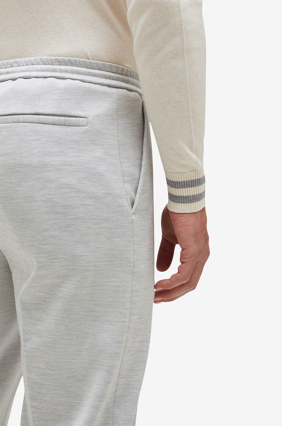 MAURIZIO BALDASSARI Silk and cotton joggers Men LIGHT GREY 5