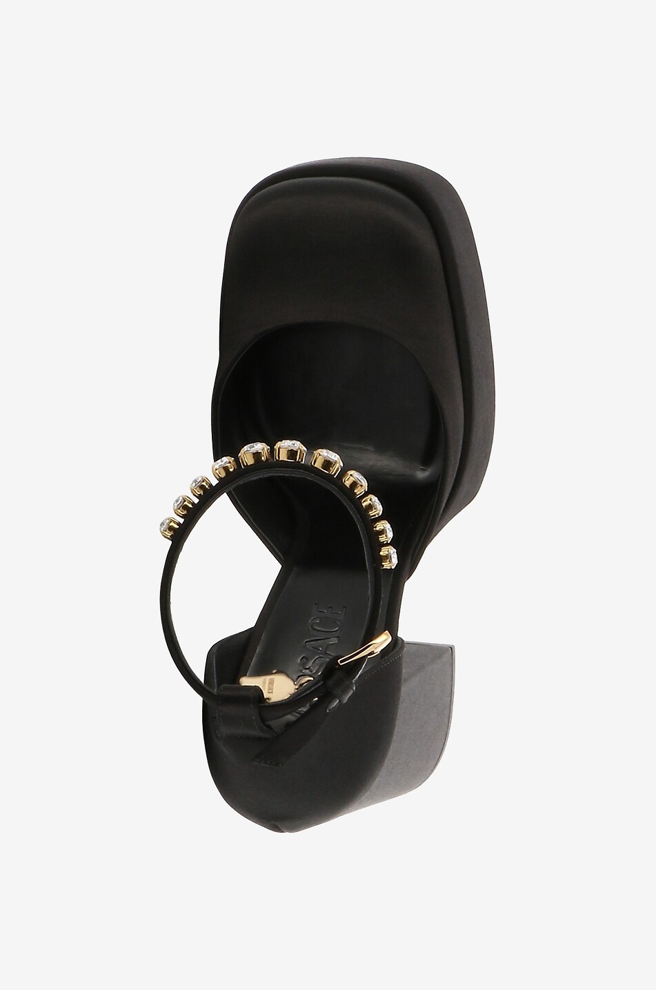 VERSACE Escarpins à plateau en satin Medusa Aevitas 90 Femme NOIR 5