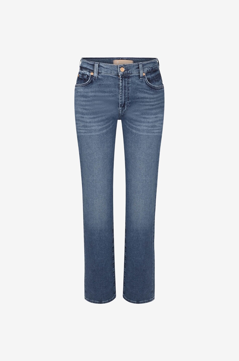 7 FOR ALL MANKIND Jean droit en coton Ellie Femme BLEU FONCE 1