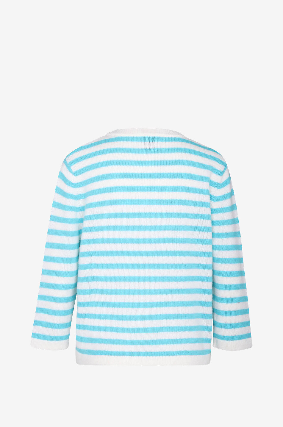 Wool and cashmere striped round neck jumper