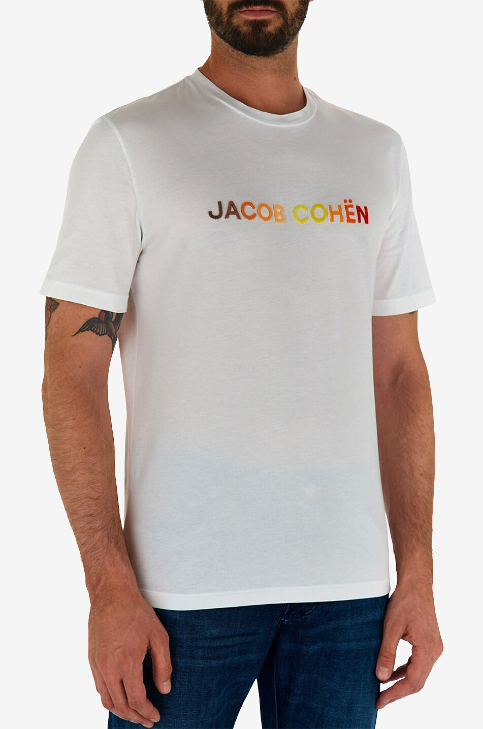 JACOB COHEN Cotton short-sleeved T-shirt Men WHITE 3