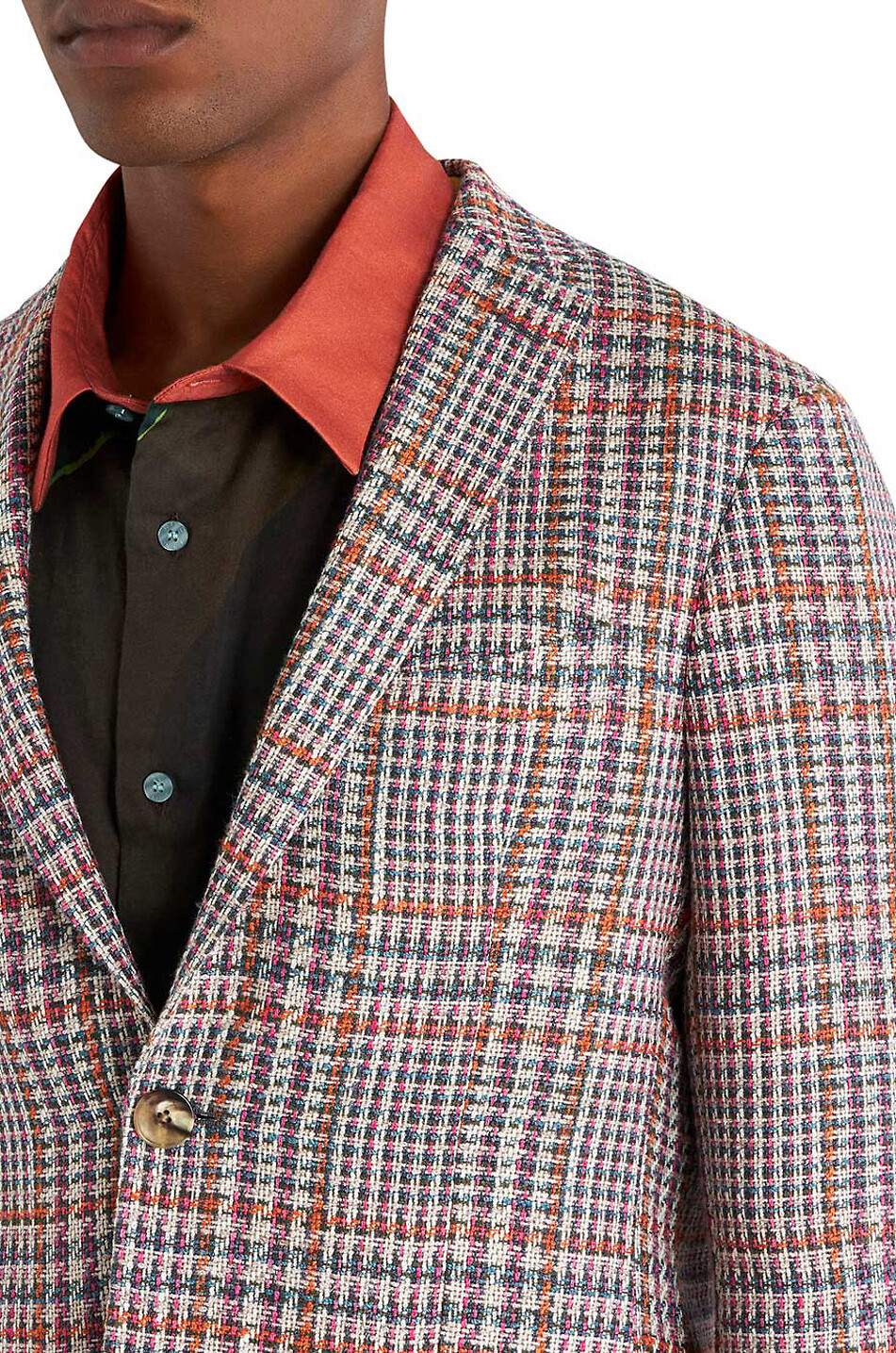 ETRO Checked linen blend blazer Men MULTI COLOURED 7