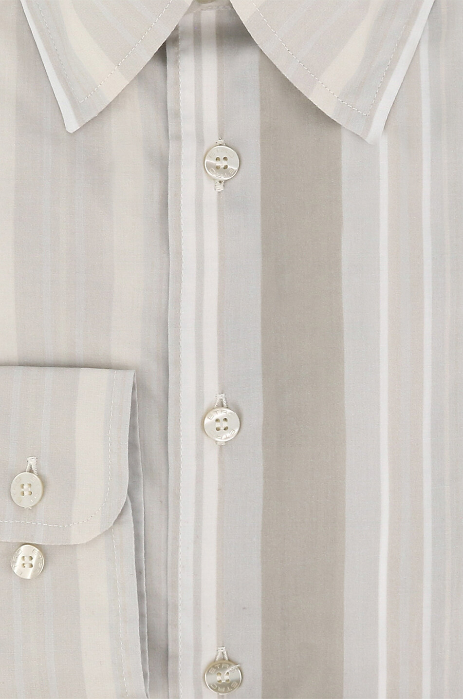 ETRO Leichtes gestreiftes Langarm-Hemd Herren Hellbeige 2