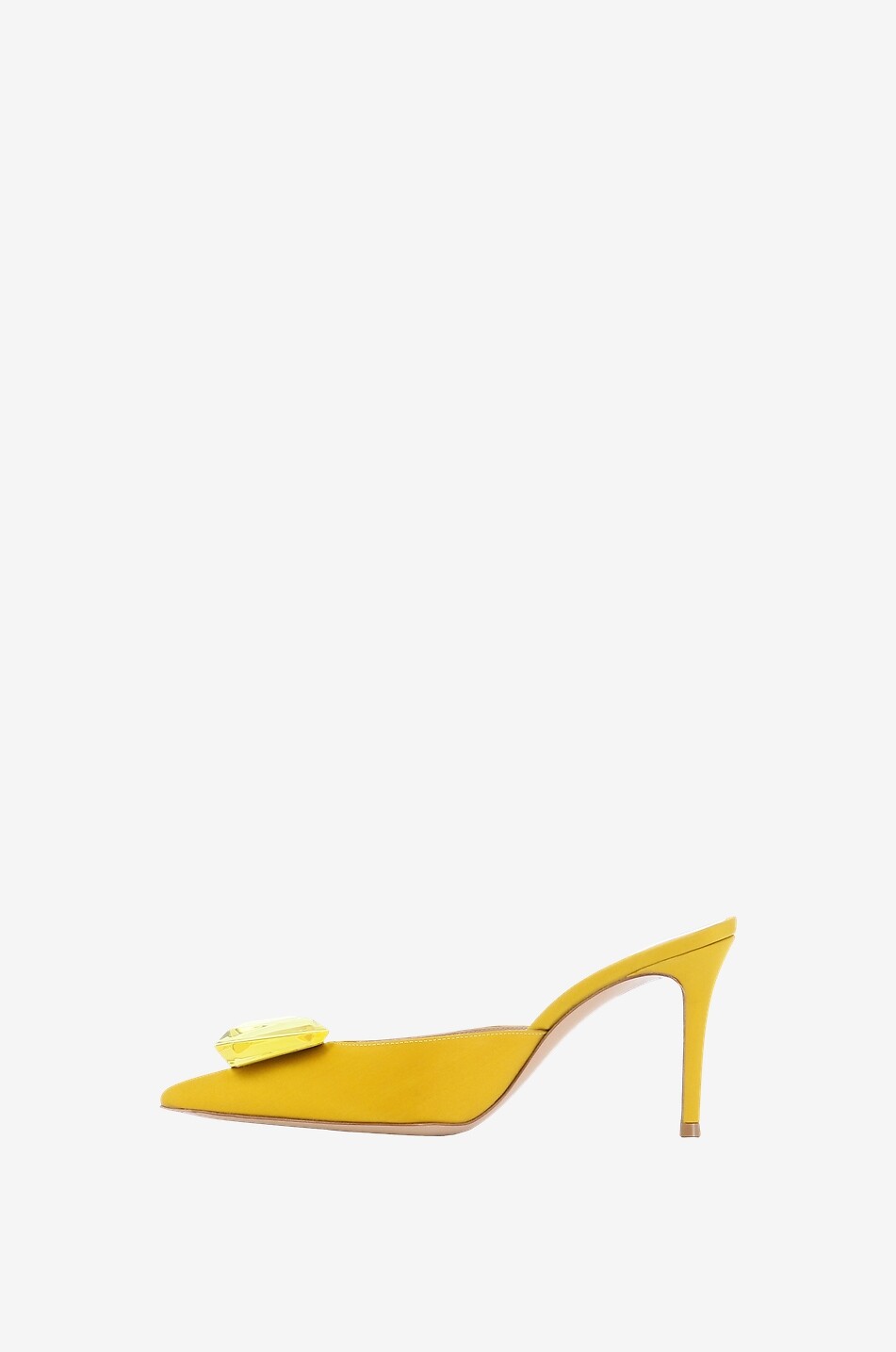 GIANVITO ROSSI Mules à talon en satin Jaipur 85 Femme JAUNE 3