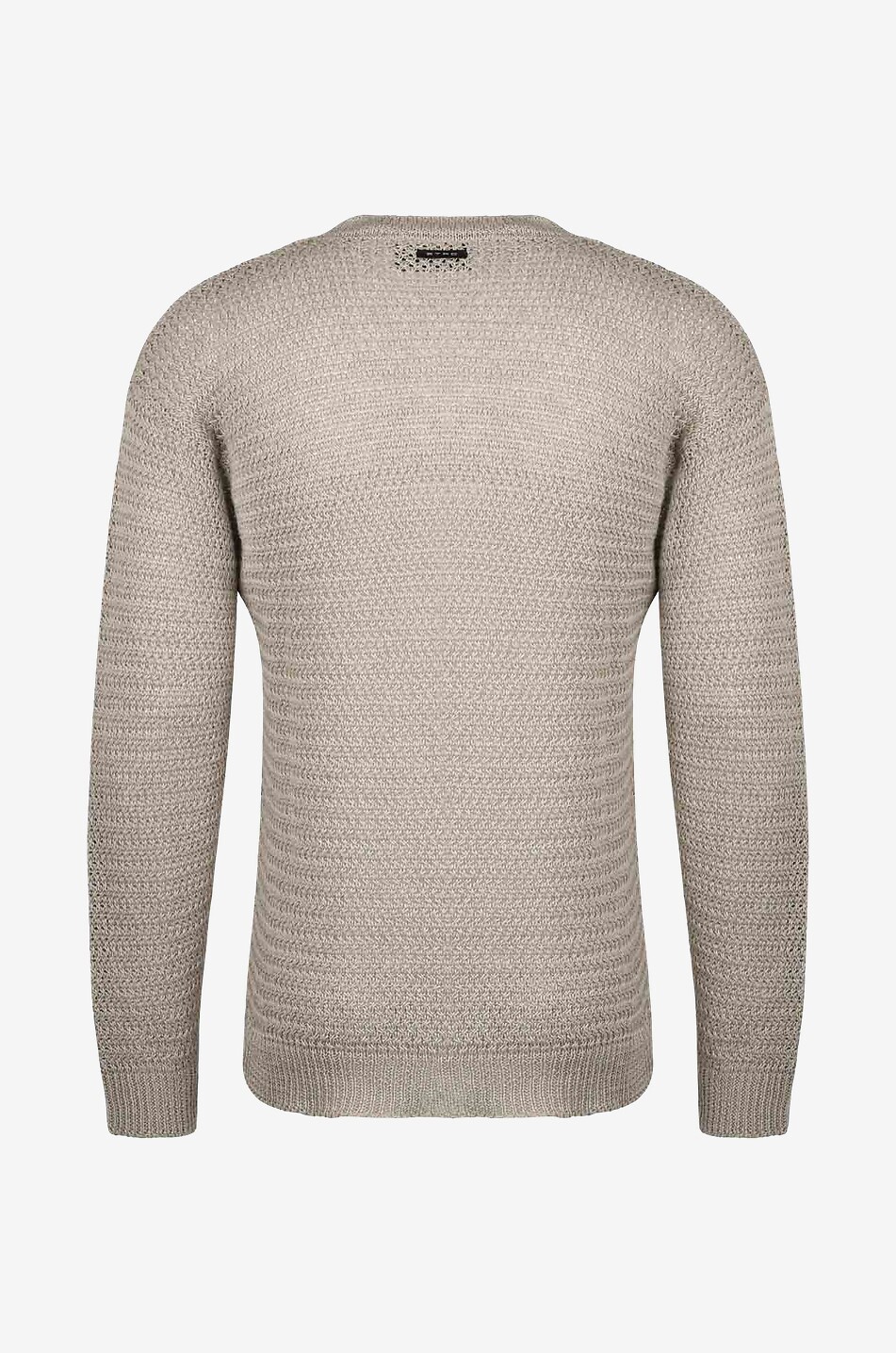 Pull ajouré en lin à col rond