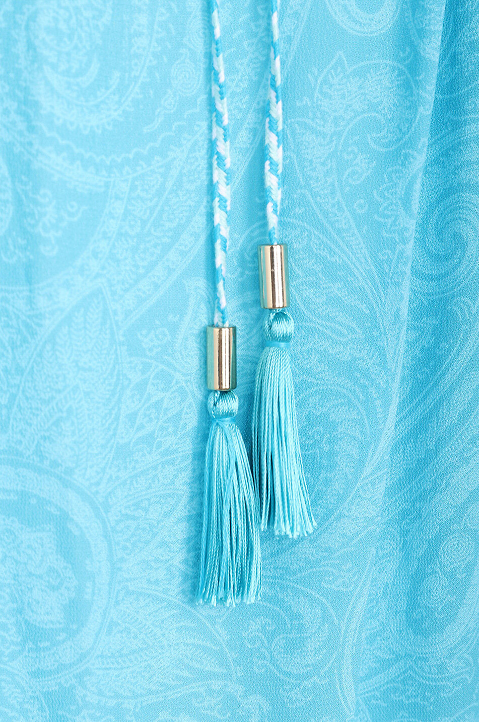 Strand-Tunika aus Crêpe mit Paisley-Print