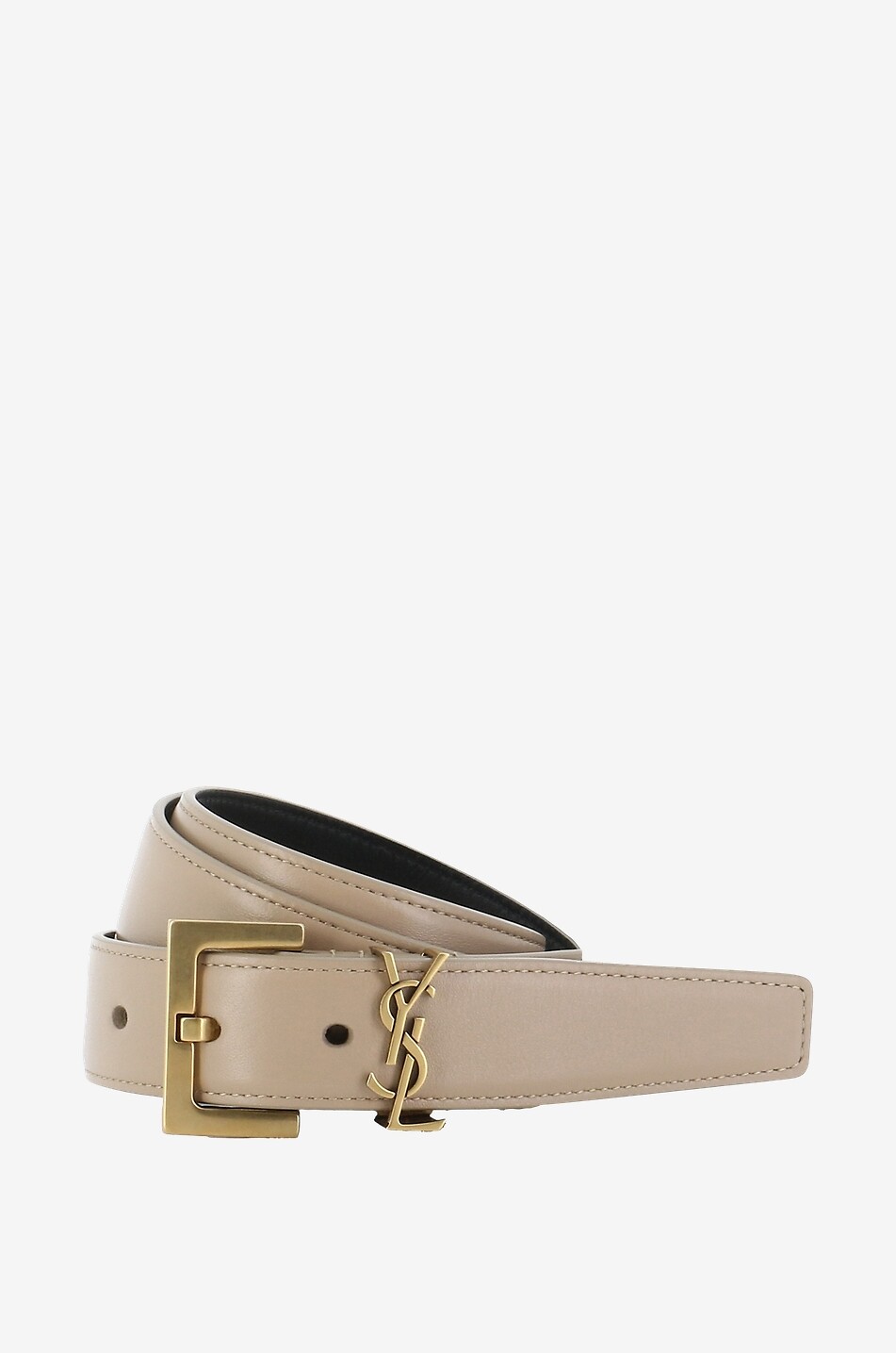 Cassandre monogrammed thin leather belt