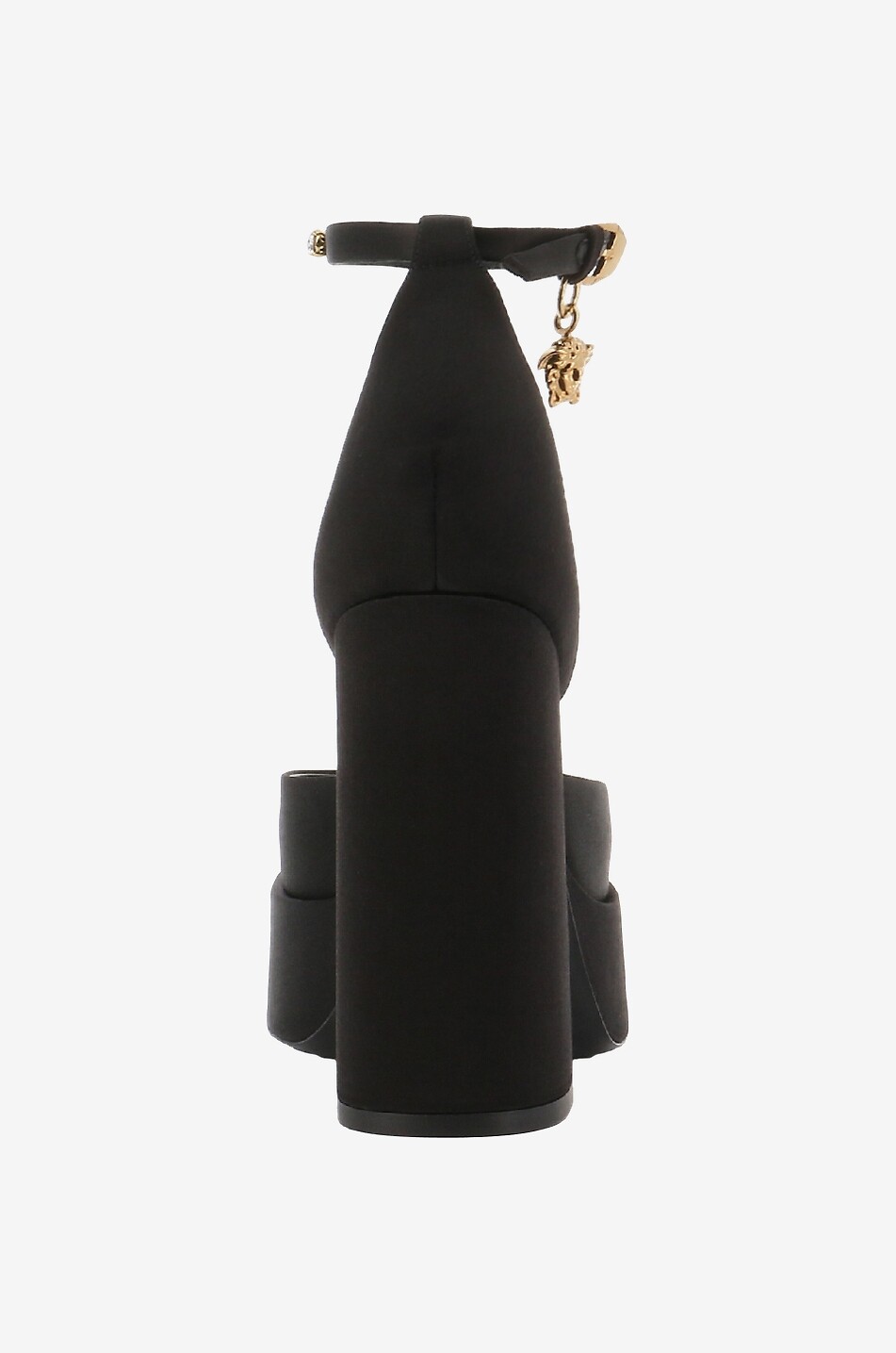 VERSACE Escarpins à plateau en satin Medusa Aevitas 90 Femme NOIR 4