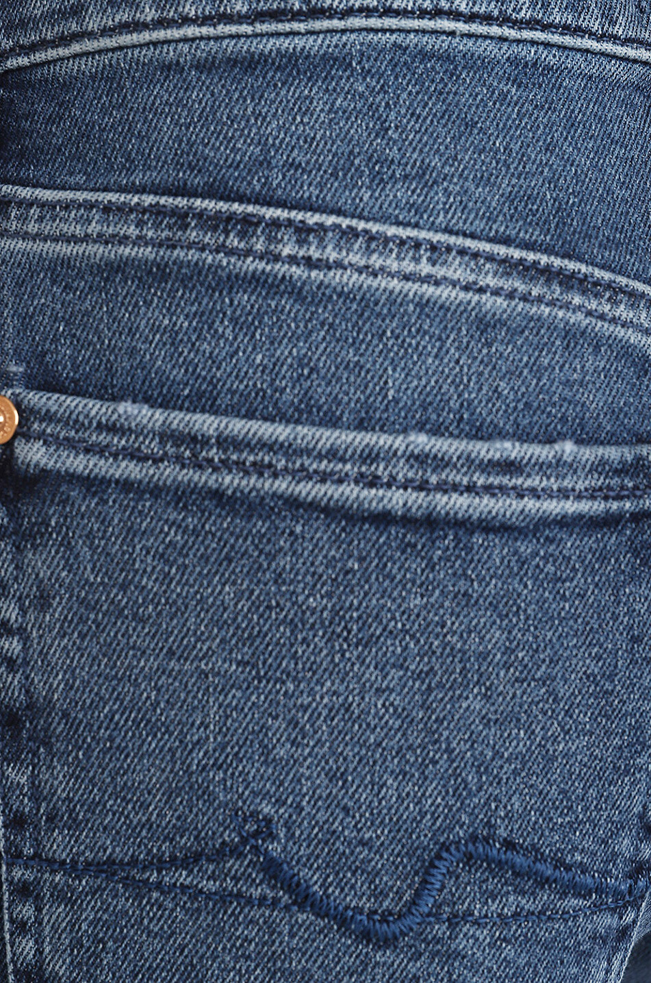 7 FOR ALL MANKIND Jean droit en coton Ellie Femme BLEU FONCE 3