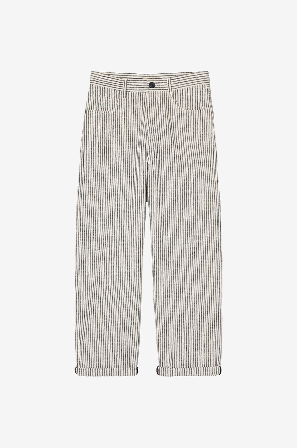 Fucsia Bis striped carrot trousers