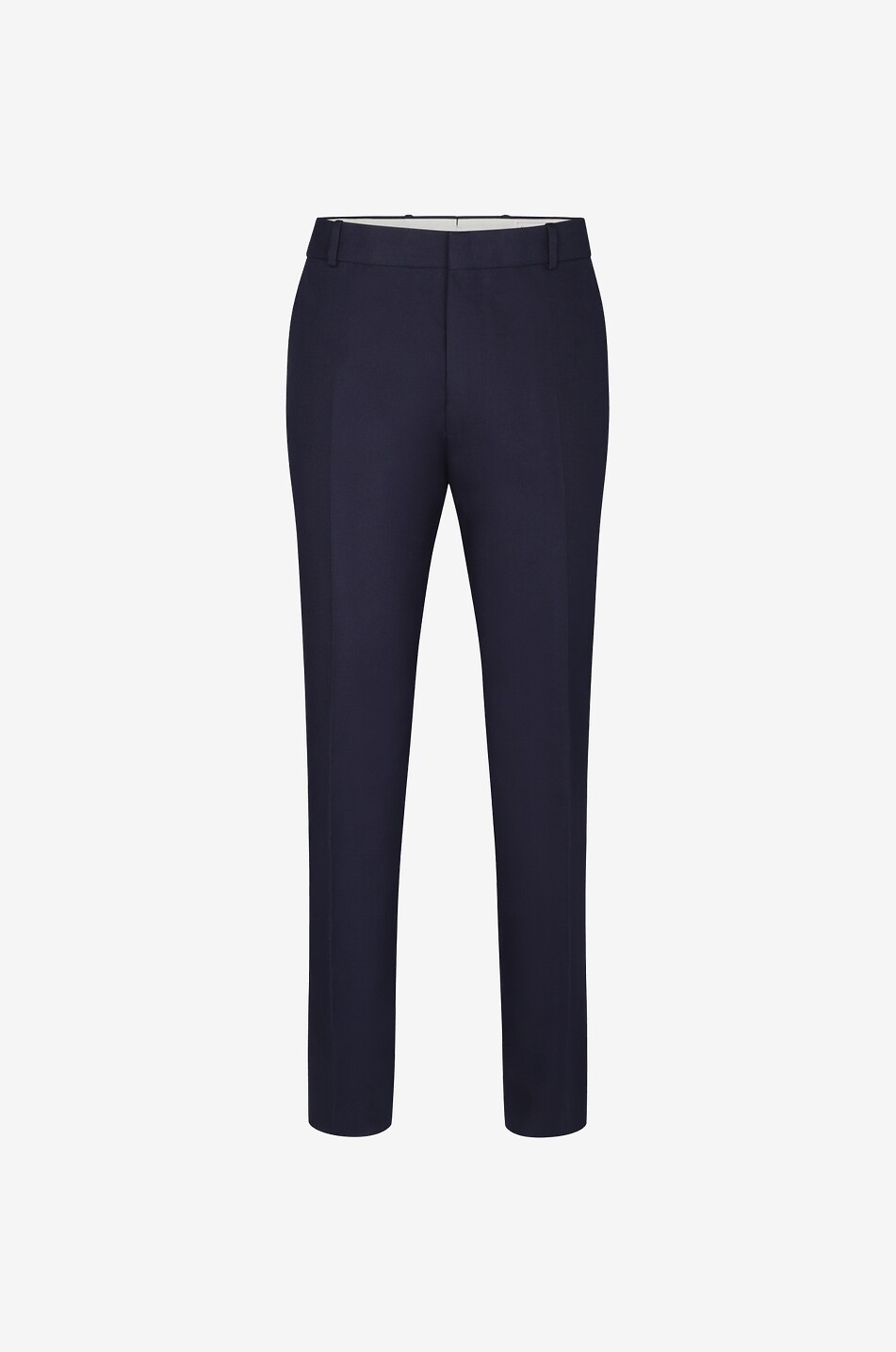 ALEXANDER McQUEEN Pantalon slim en panama de coton Cigarette Homme BLEU FONCE 1
