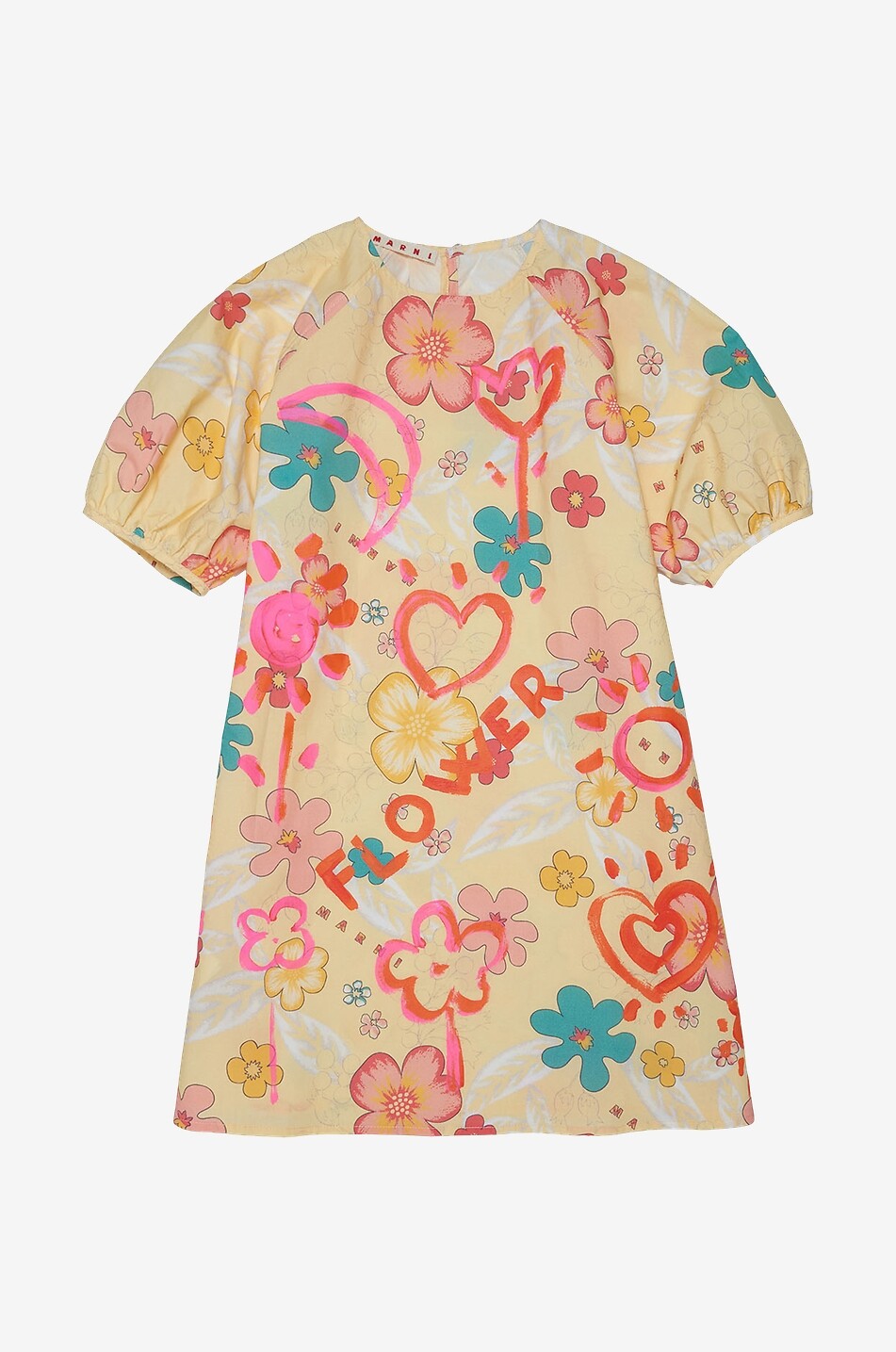 MARNI Robe trapèze fille en popeline fleurie Fille MULTICOLORE 1
