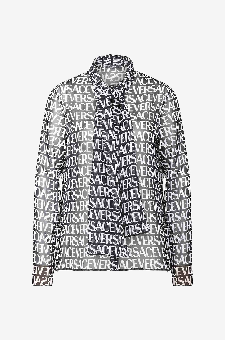 Chemise à lavallière en mousseline VERSACE Allover