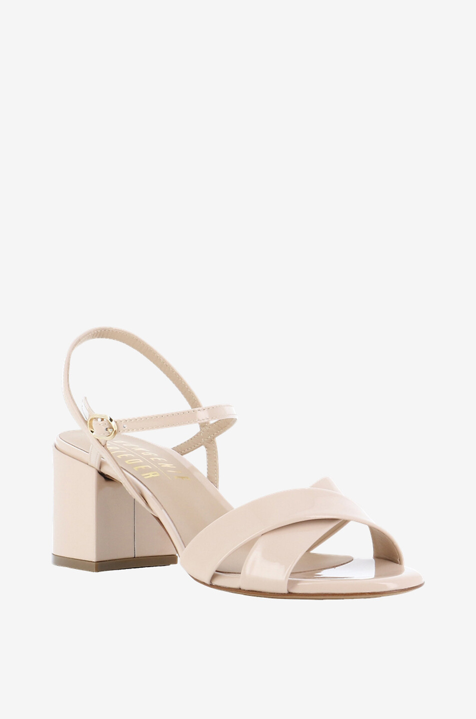 Sandales à talon carré en cuir verni Mally 65