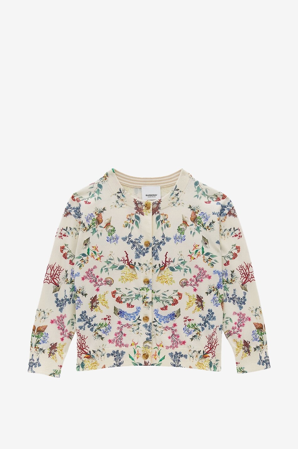 Mädchen-Feinstrick-Cardigan aus Baumwolle Katrina Coral