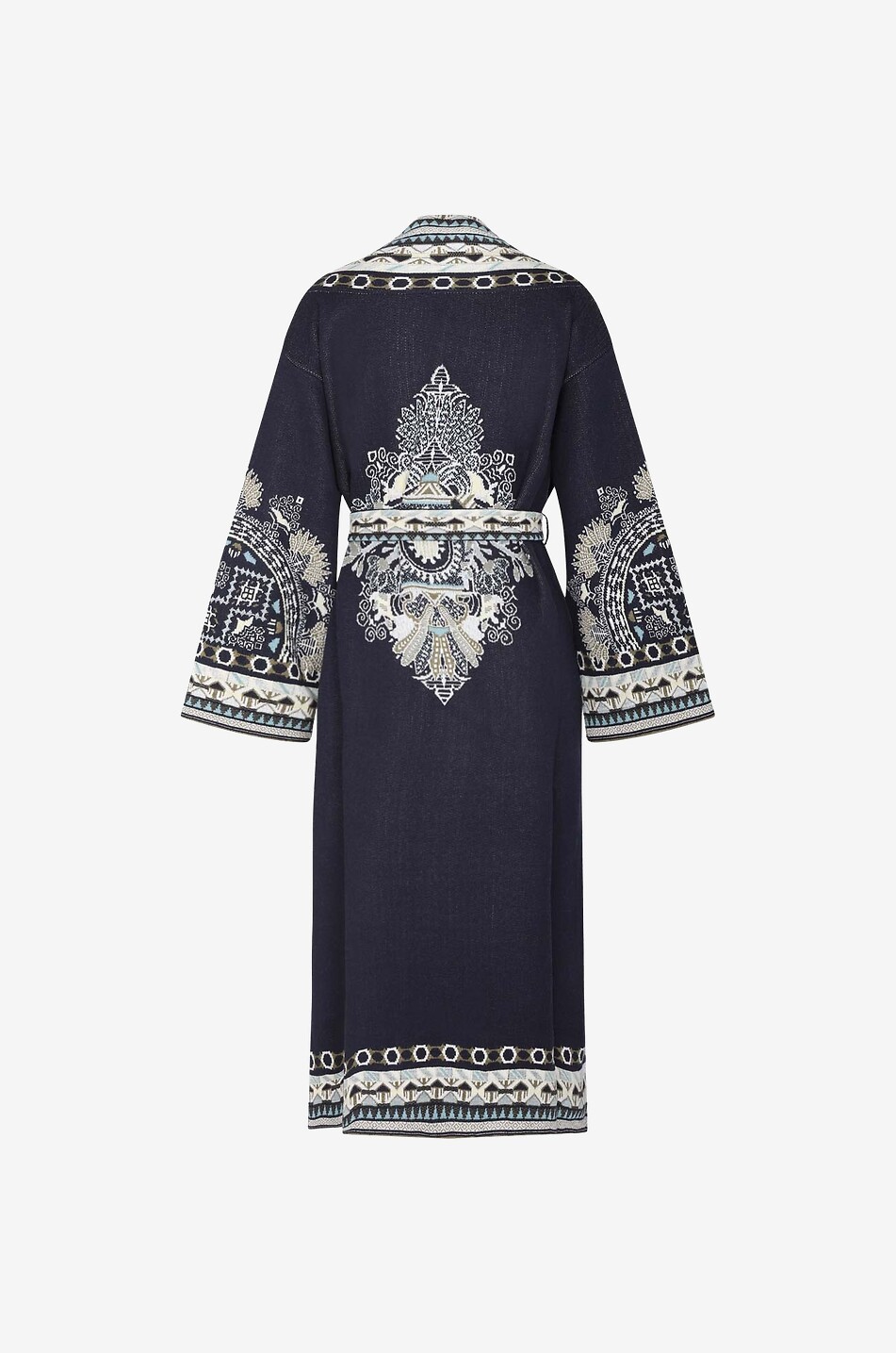 ETRO Jacquard-Strickmantel Ikat Damen DUNKELBLAU 2