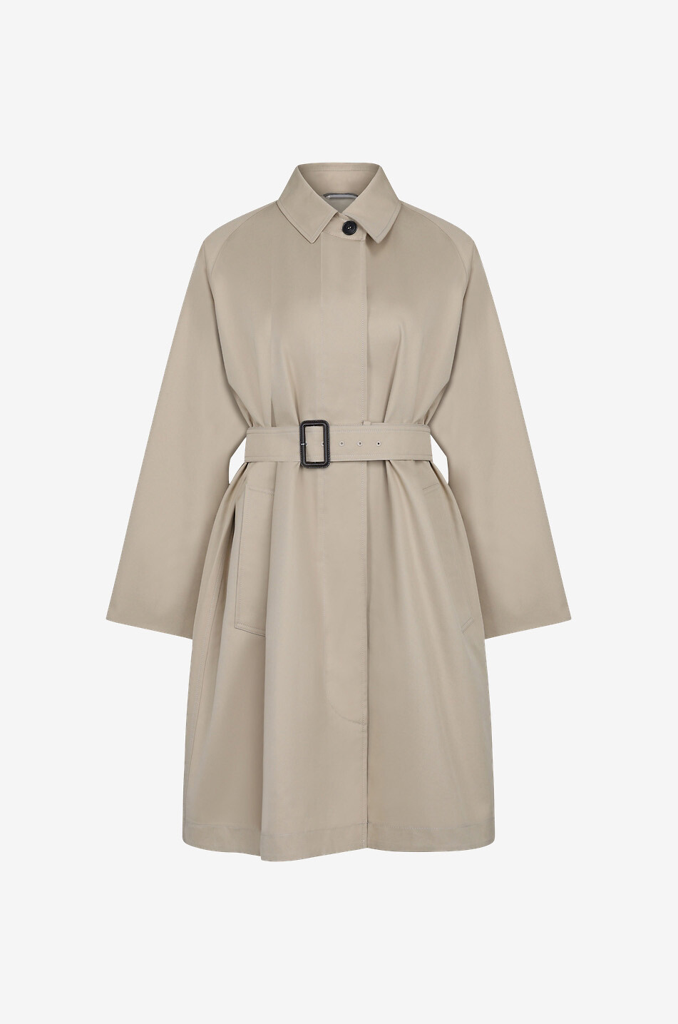Lembi short flared gabardine trench coat
