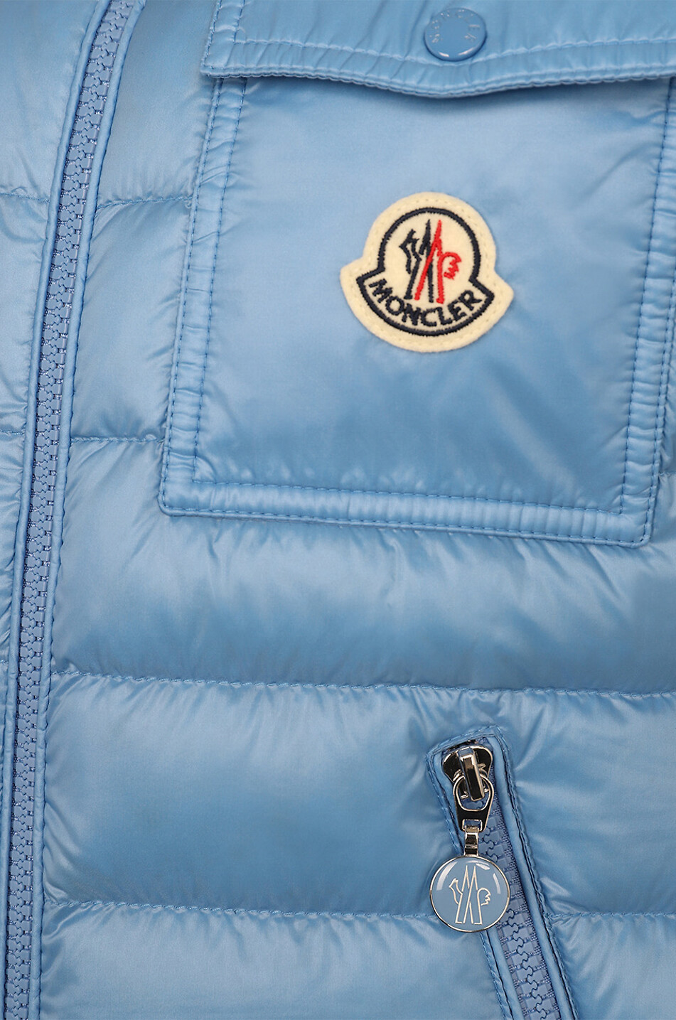 MONCLER Daunenweste mit Kapuze Glygos Damen MITTELBLAU 3