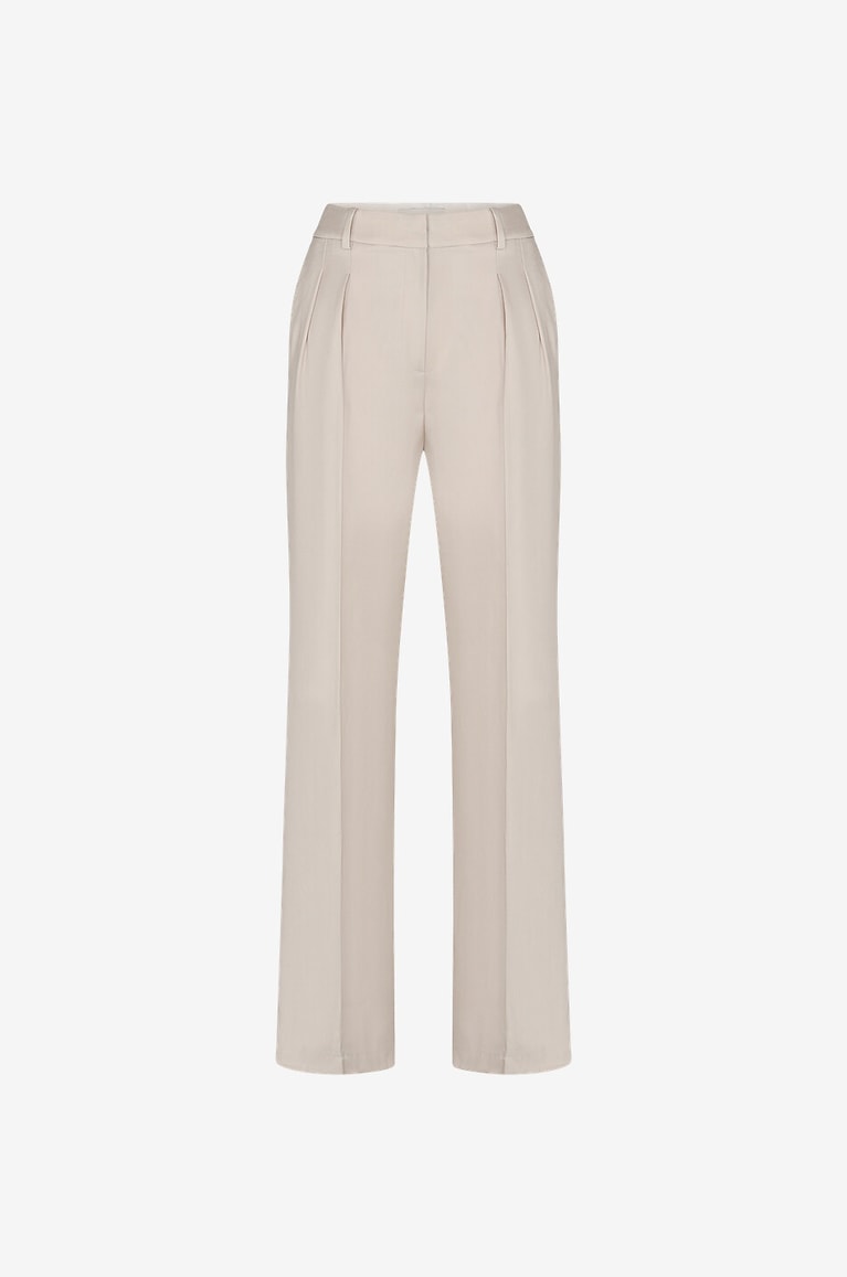 LOULOU STUDIO Sbiru wool wide leg trousers Women BEIGE 1