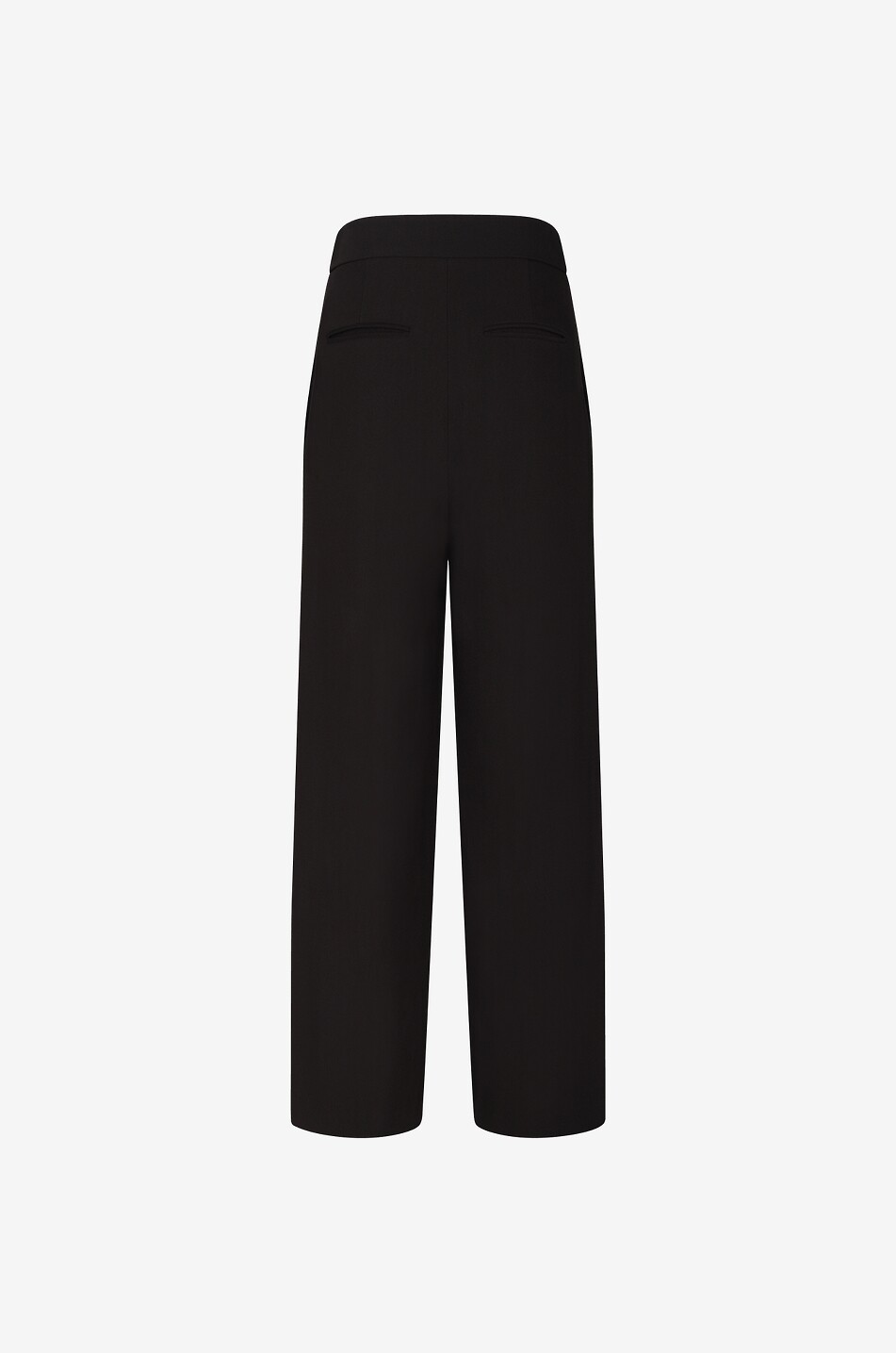 KHAITE Pantalon large taille haute en laine mélangée Strannly Femme NOIR 2