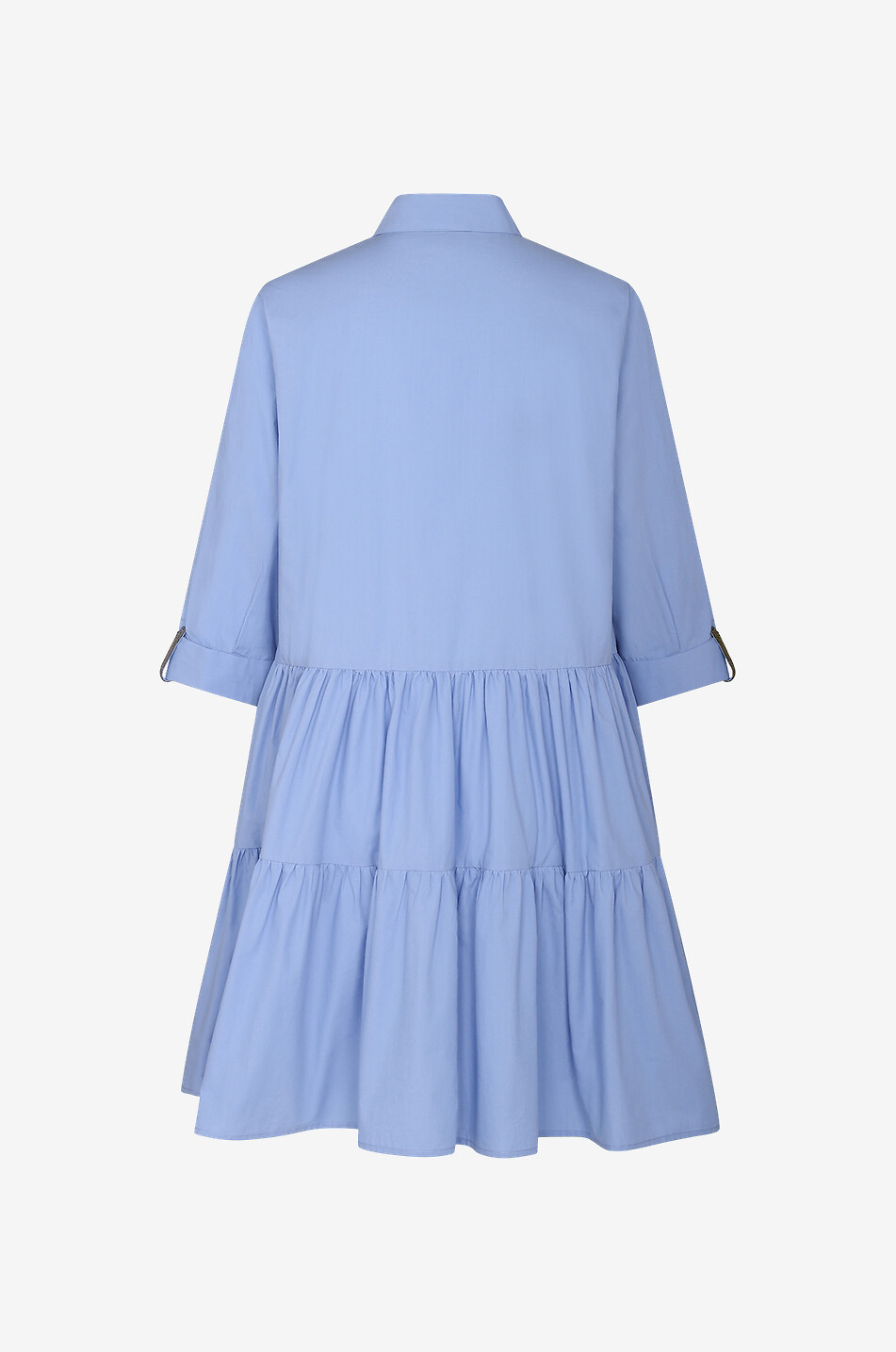 FABIANA FILIPPI Short tiered-flounced shirt dress Women LIGHT BLUE 2