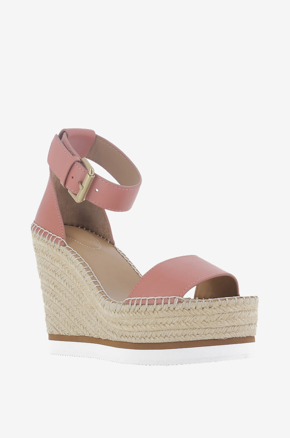 Sandales compensées en cuir lisse Glyn 70