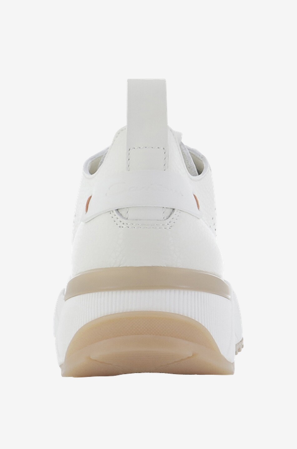 SANTONI Leather lace-up low-top sneakers Women WHITE 4