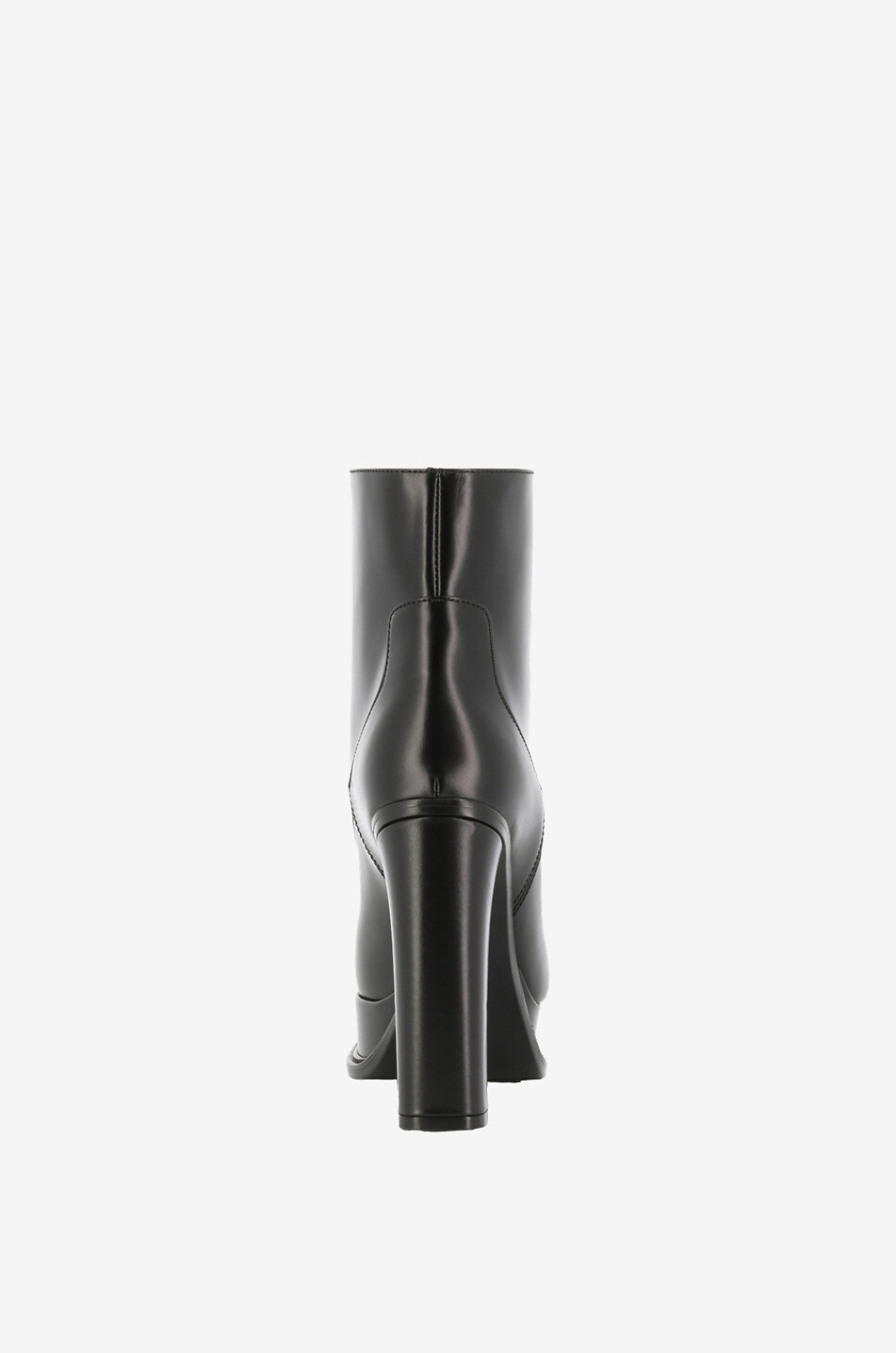 Heeled platform smooth leather ankle boots