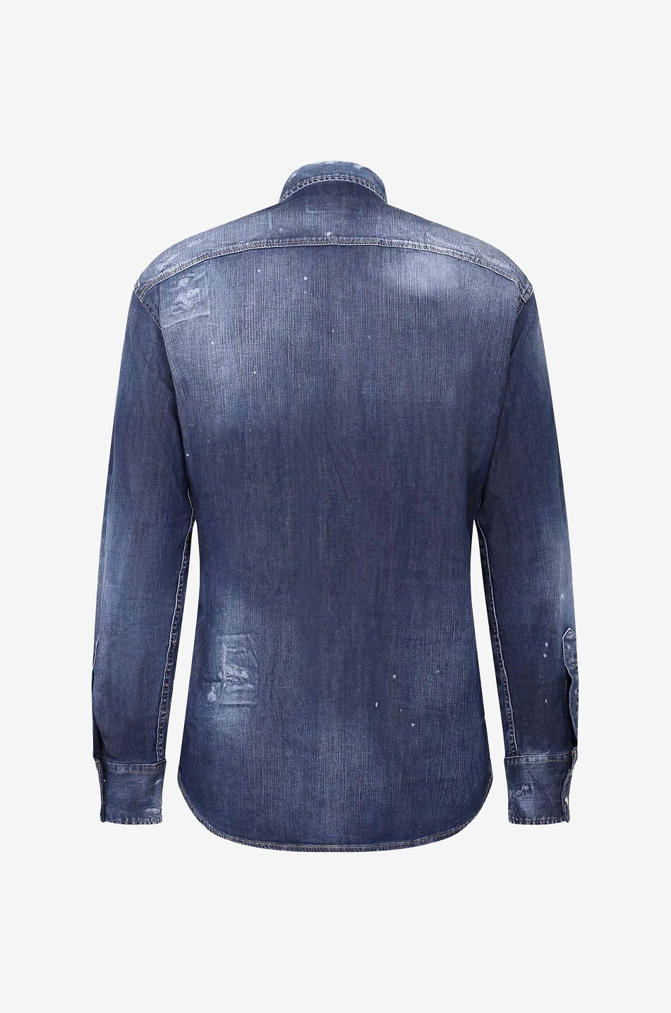 DSQUARED2 Langärmeliges Hemd aus ausgewaschenem Denim Herren BLAU 2