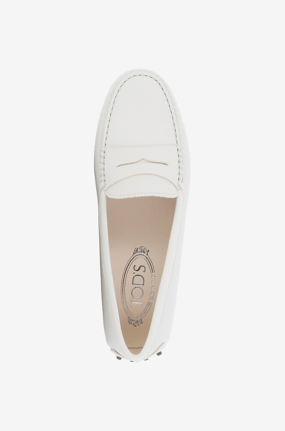 TOD'S Gommini grained leather loafers Women WHITE 5