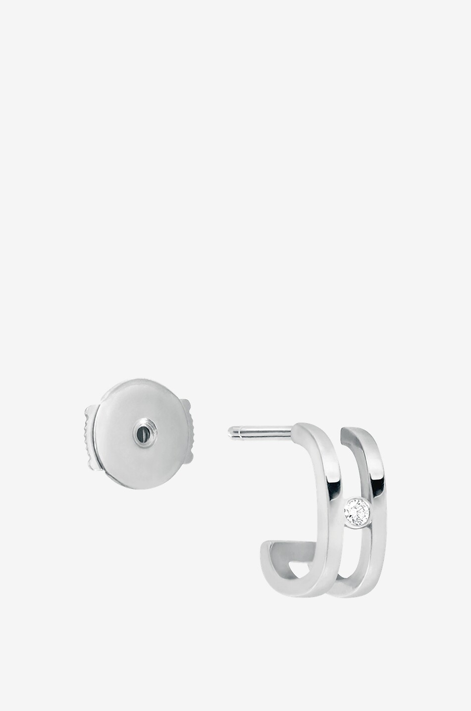 VANRYCKE Mono boucle d'oreille gauche en or blanc et diamant Charlie Femme GRIS 3