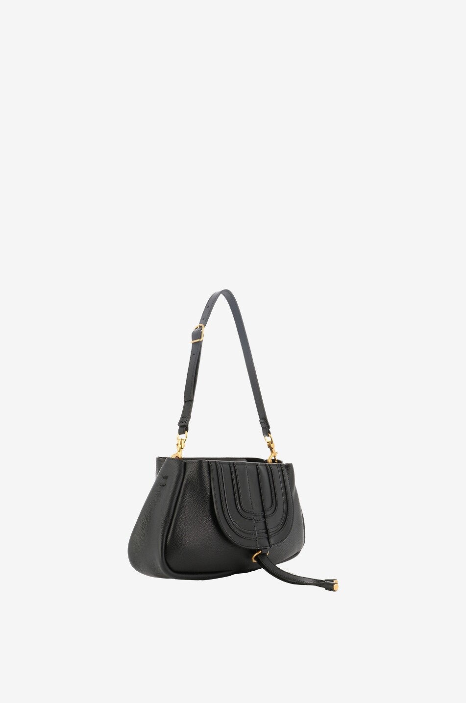 CHLOE Marcie clutch in grained and smooth leather with strap Women BLACK 2