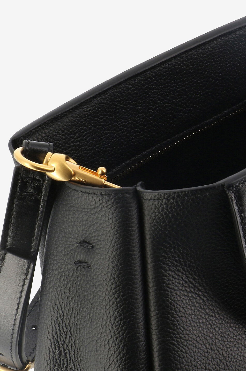 CHLOE Marcie clutch in grained and smooth leather with strap Women BLACK 5