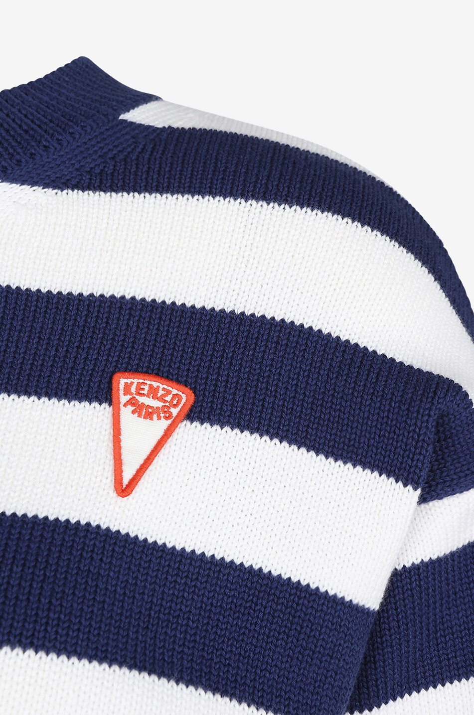 Pull raccourci à col rond en coton rayé Kenzo Sailor