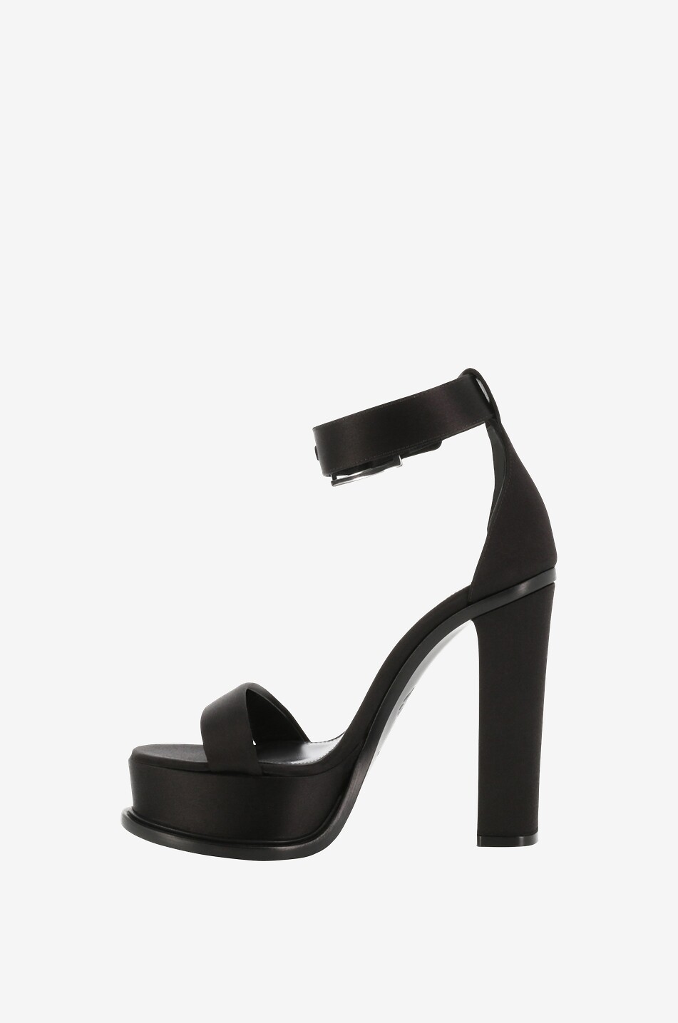 ALEXANDER McQUEEN Sandales à plateau et talon en satin 80 Femme NOIR 3