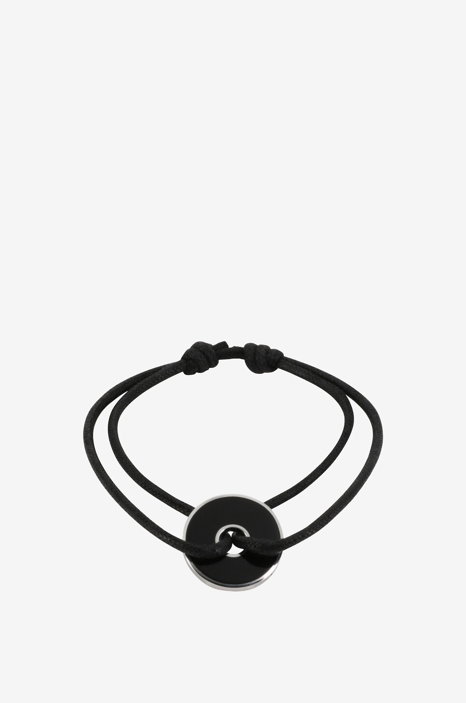Bracelet sur cordon en argent et onyx Pi Black & White
