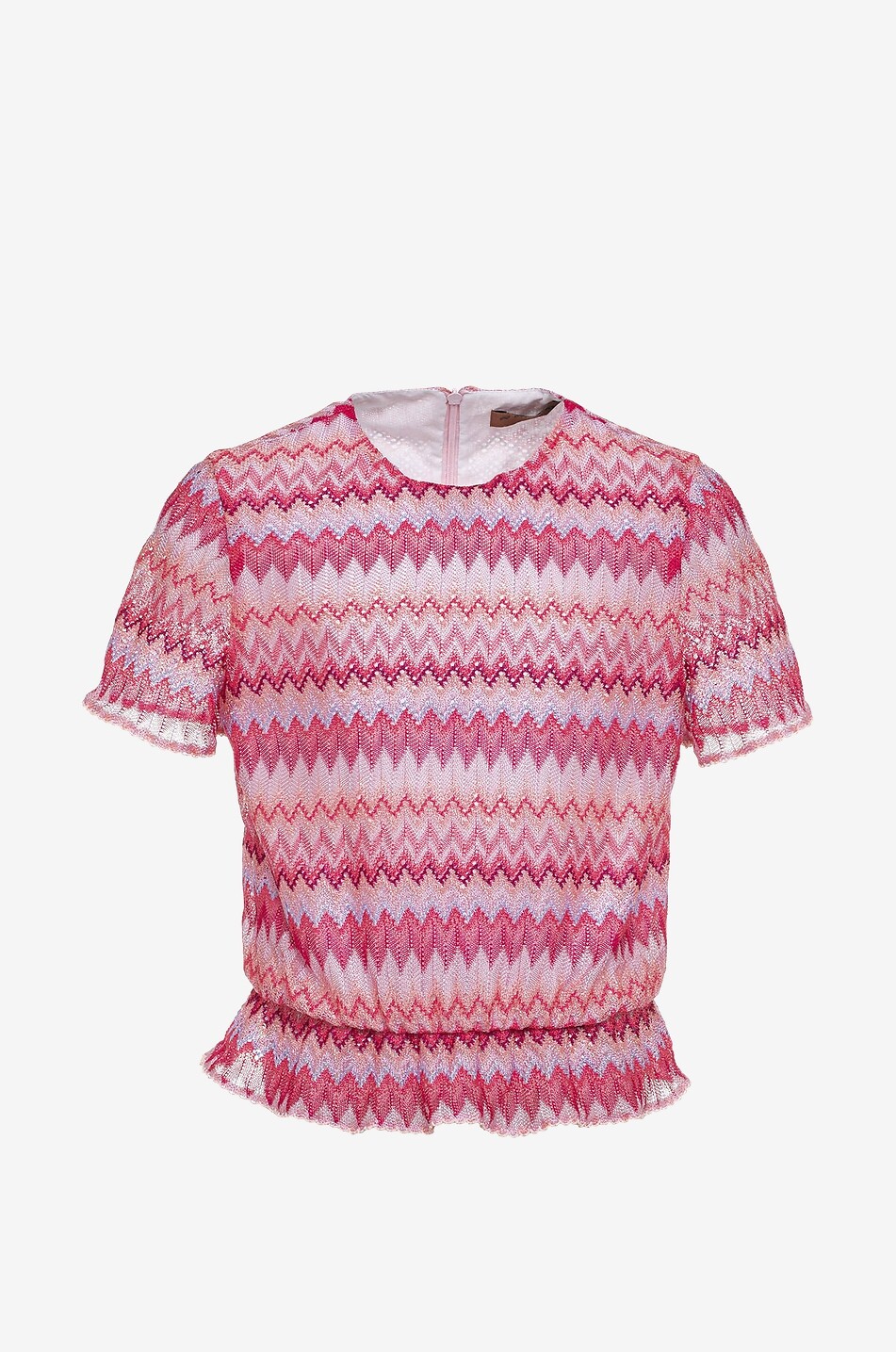 Mädchen-Kurzarm-Pullover im Chevron-Strick