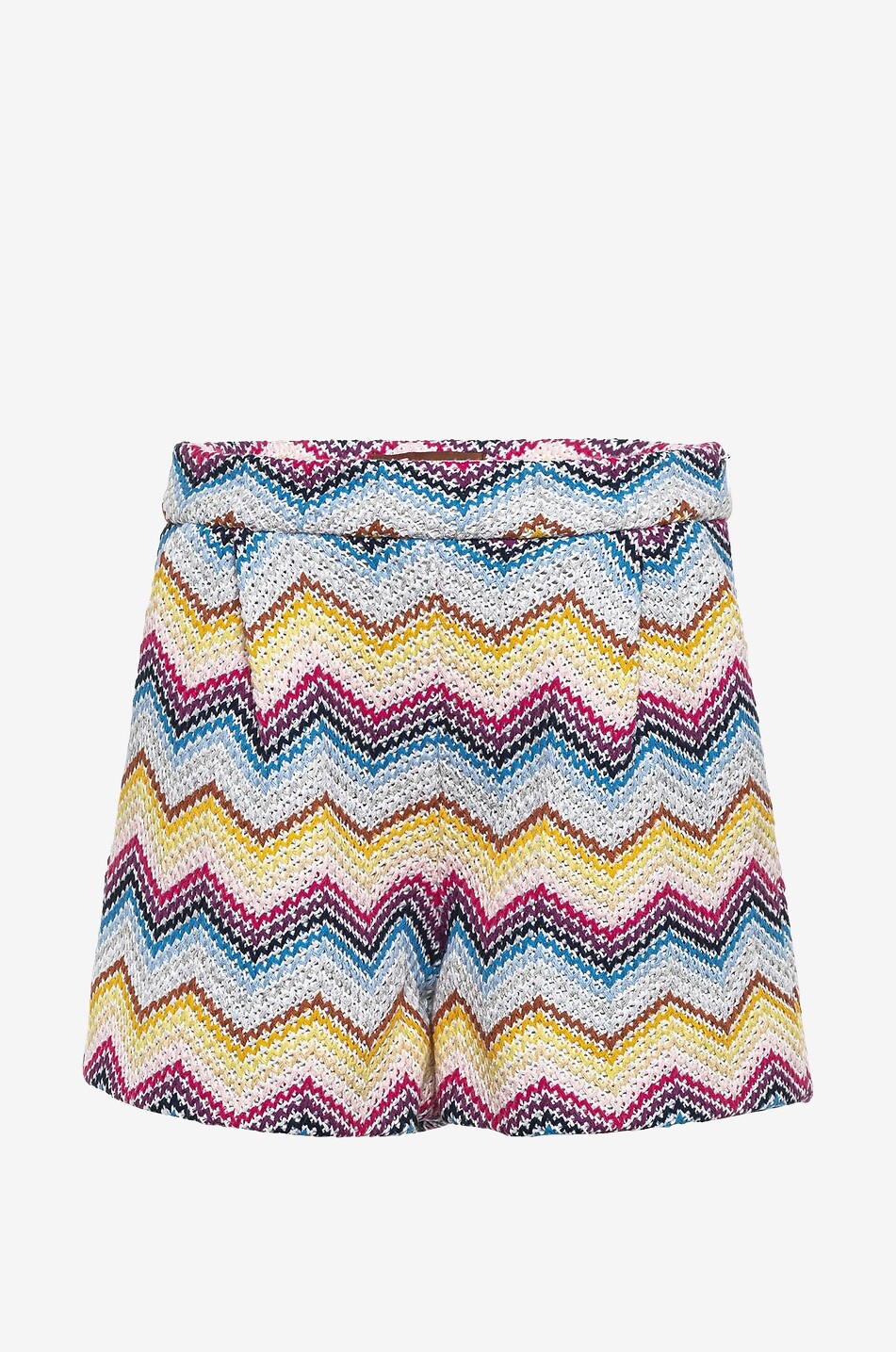 Mädchen-Bundfalten-Shorts aus Fischgräten-Strick