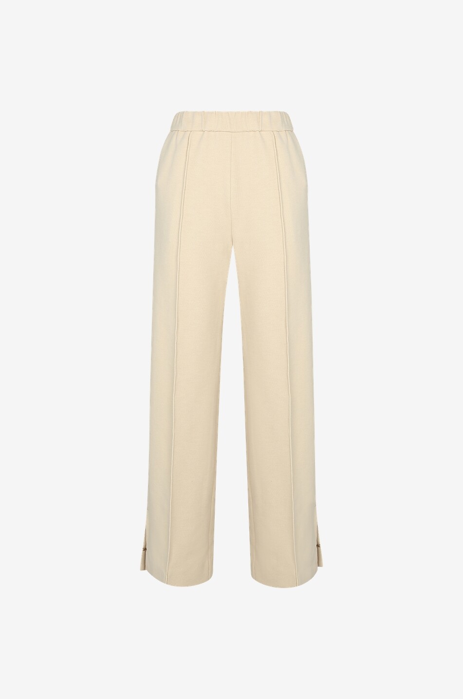 Compact technical jersey wide-leg trousers