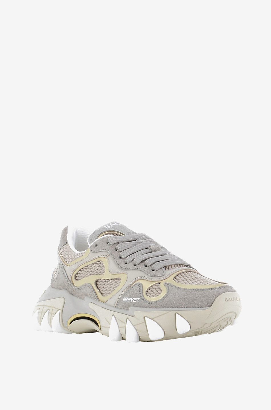 Niedrige Materialmix-Sneakers mit Metallic-Details B-East