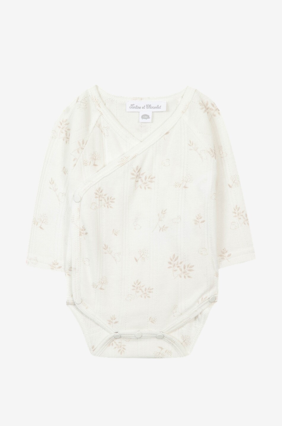 TARTINE ET CHOCOLAT Bunny printed baby jersey body Baby EGGSHELL 1