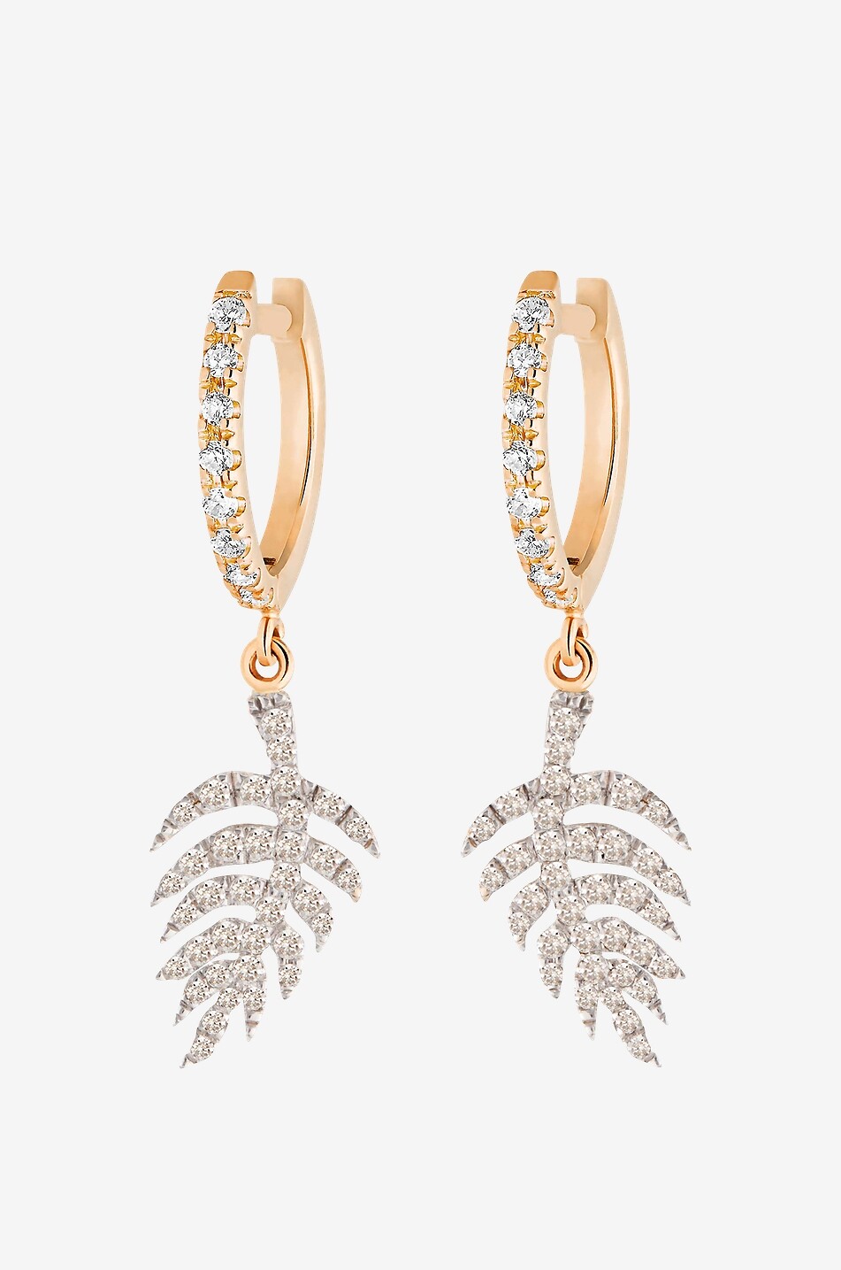 GINETTE NY Créoles en or rose et diamants Palms Femme ROSE 1