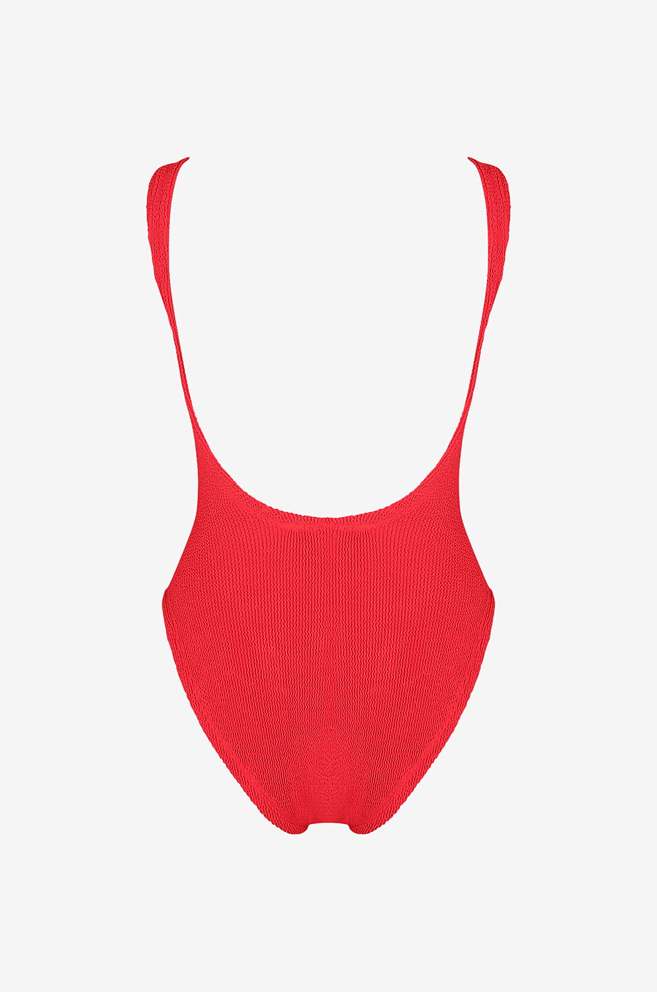HUNZA G Square Neck Swim seersucker one piece swimsuit Women RED 2