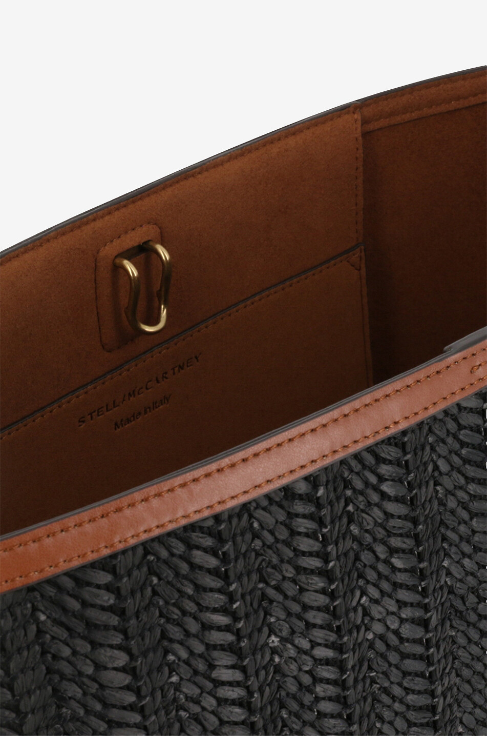 Frayme raffia and faux leather tote bag