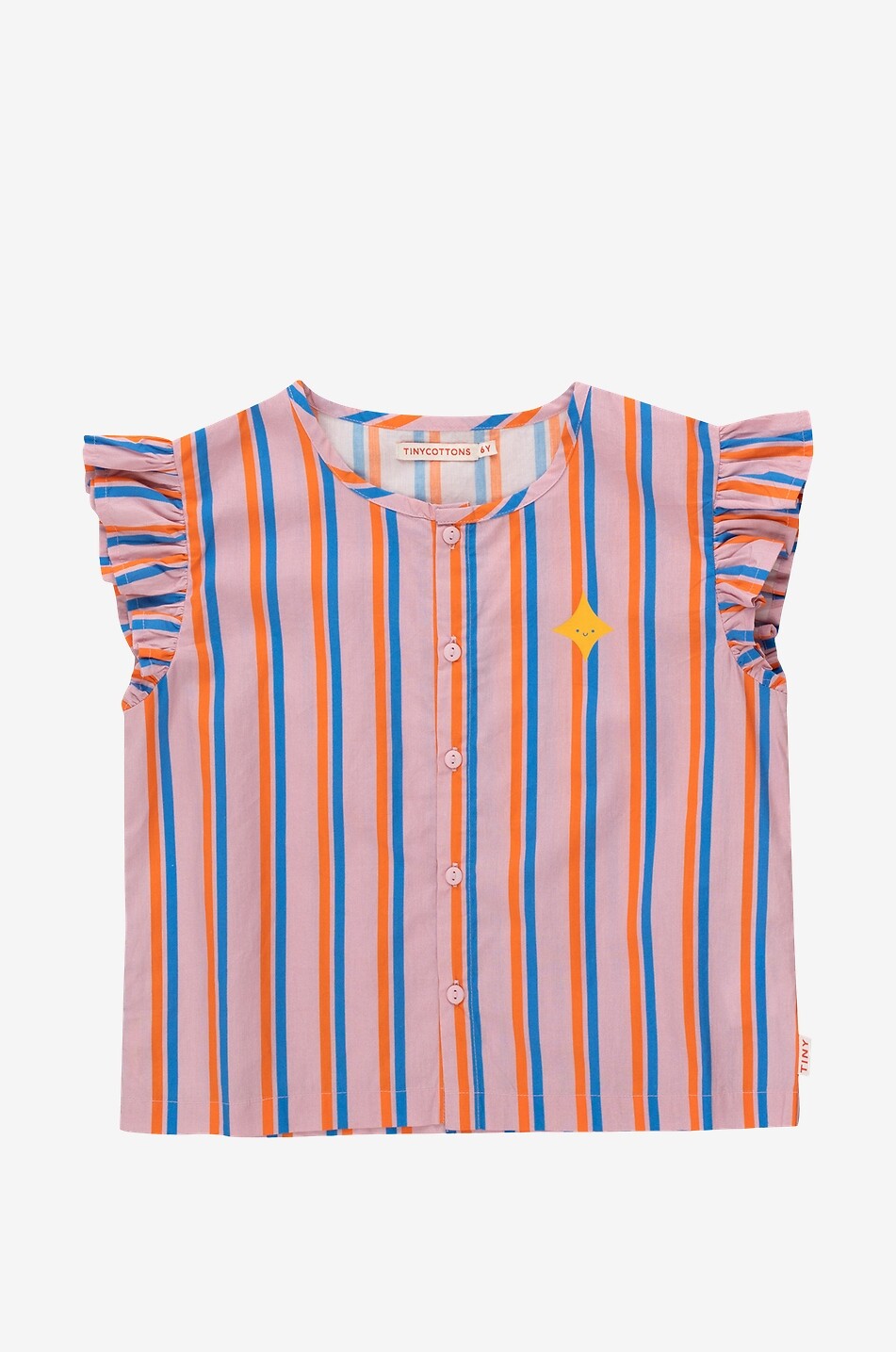 Blouse fille à manches volant Retro Lines