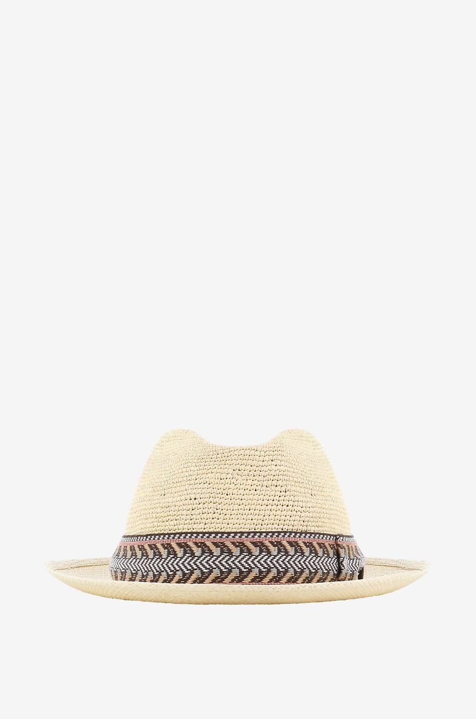 BORSALINO Chapeau fédora tressé en paille Homme Beige moyen 1