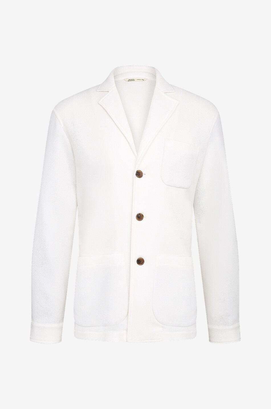 Shacket cotton and cashmere piqué shirt jacket